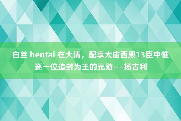 白丝 hentai 在大清，配享太庙西殿13臣中惟逐一位追封为王的元勋——扬古利