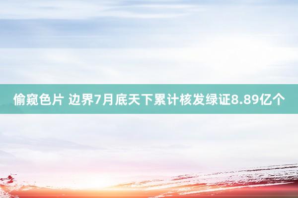 偷窥色片 边界7月底天下累计核发绿证8.89亿个