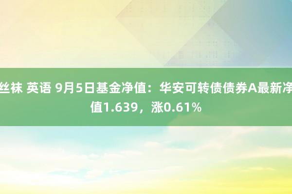 丝袜 英语 9月5日基金净值：华安可转债债券A最新净值1.639，涨0.61%