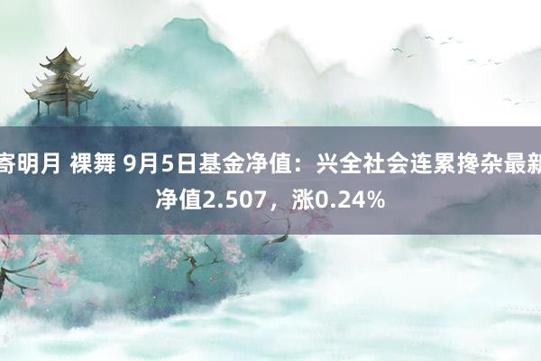 寄明月 裸舞 9月5日基金净值：兴全社会连累搀杂最新净值2.507，涨0.24%